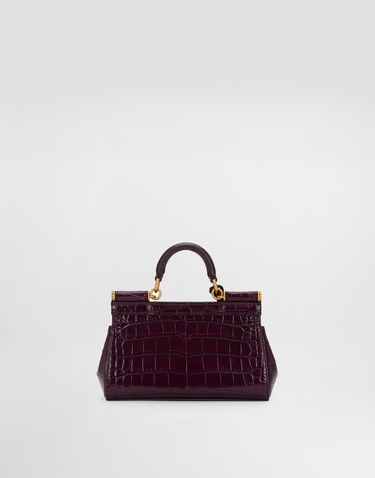 Kabelka Dolce & Gabbana Dolce & Gabbana Elongated Sicily Alligator Leather Handbag Fialová | BB7116B2EM08X058, 2