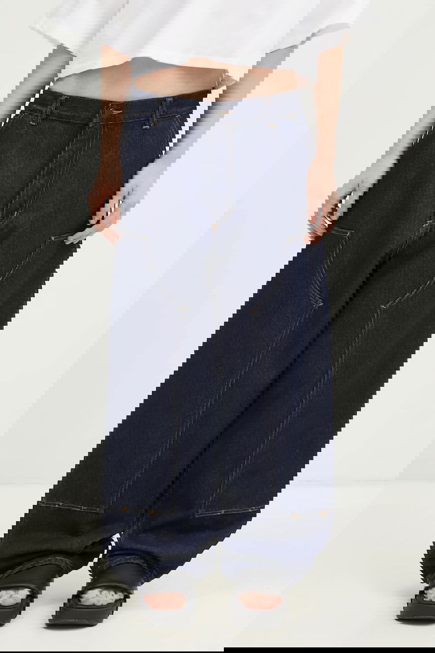 Džínsy Carhartt WIP Brandon Double Knee Pant medium waist Navy | I034635.102, 0