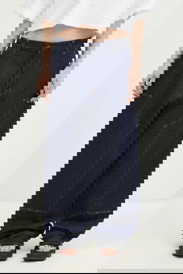 Džínsy Carhartt WIP Brandon Double Knee Pant medium waist Navy | I034635.102, 0