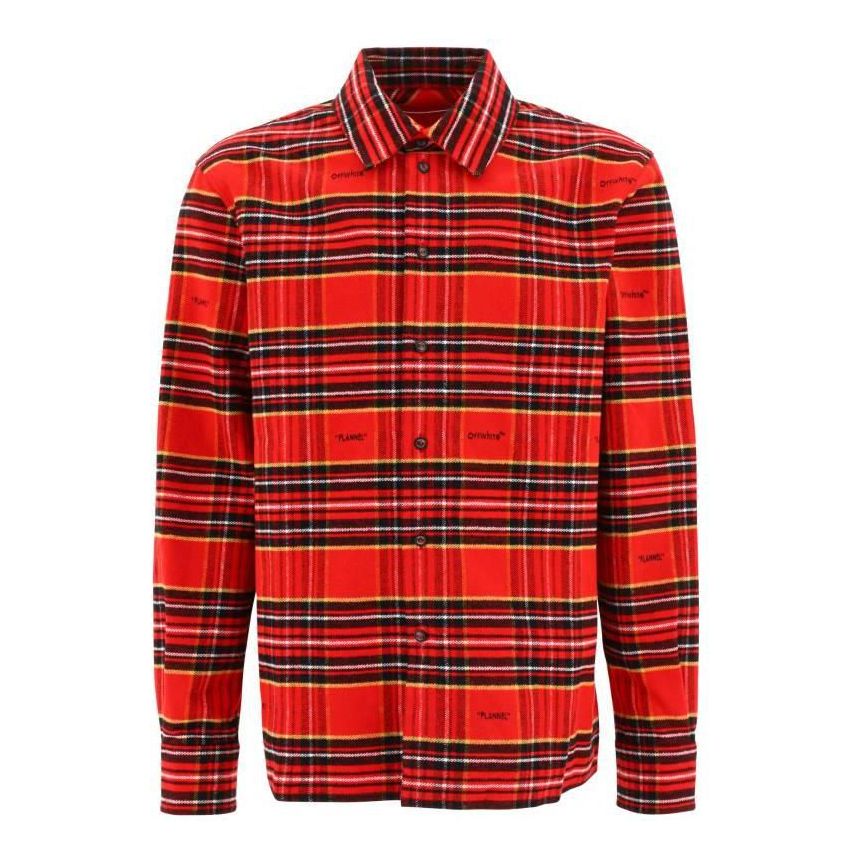 Košeľa Off-White Off-White FW22 Plaid Long Sleeves Shirt Červená | OMGA227F22FAB0012510, 0