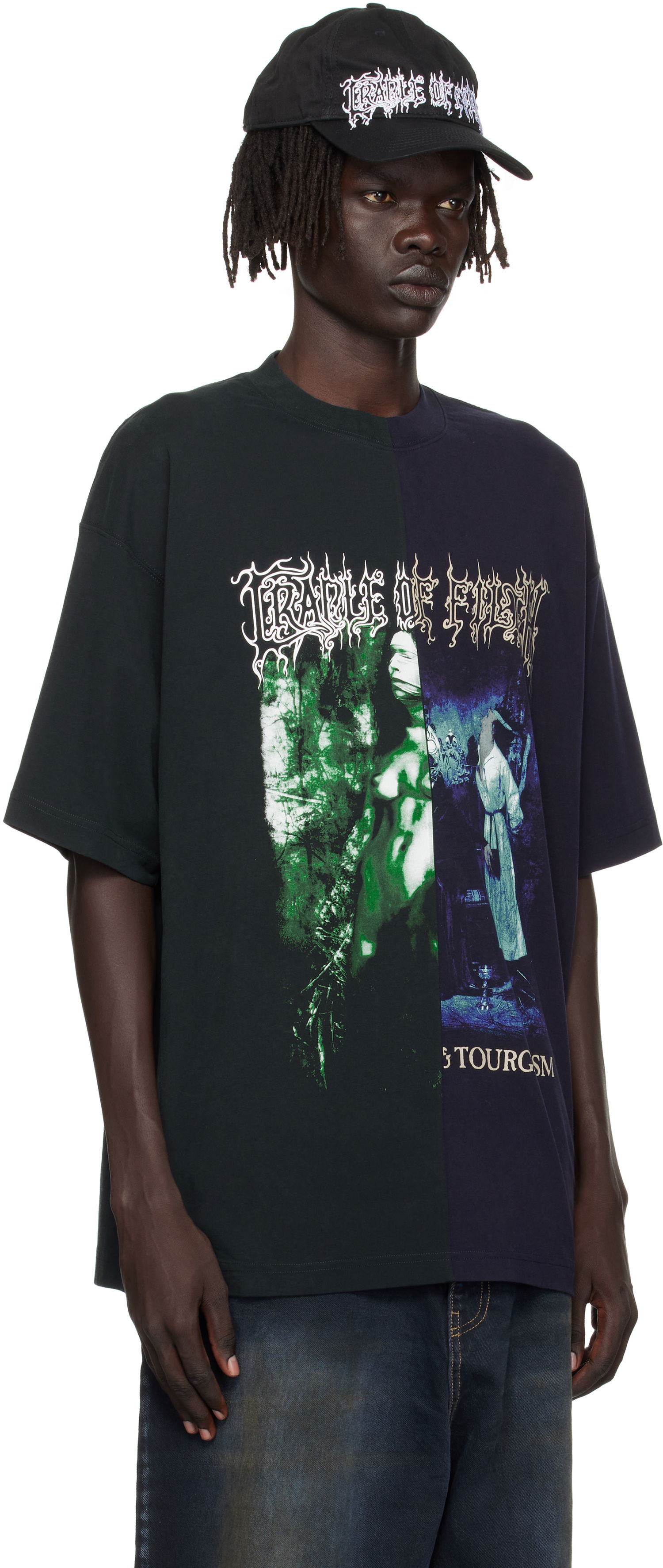 Tričko VETEMENTS Vetements Cradle of Filth Cut-Up Oversized T-Shirt Čierna | UCF76TR850EN, 1