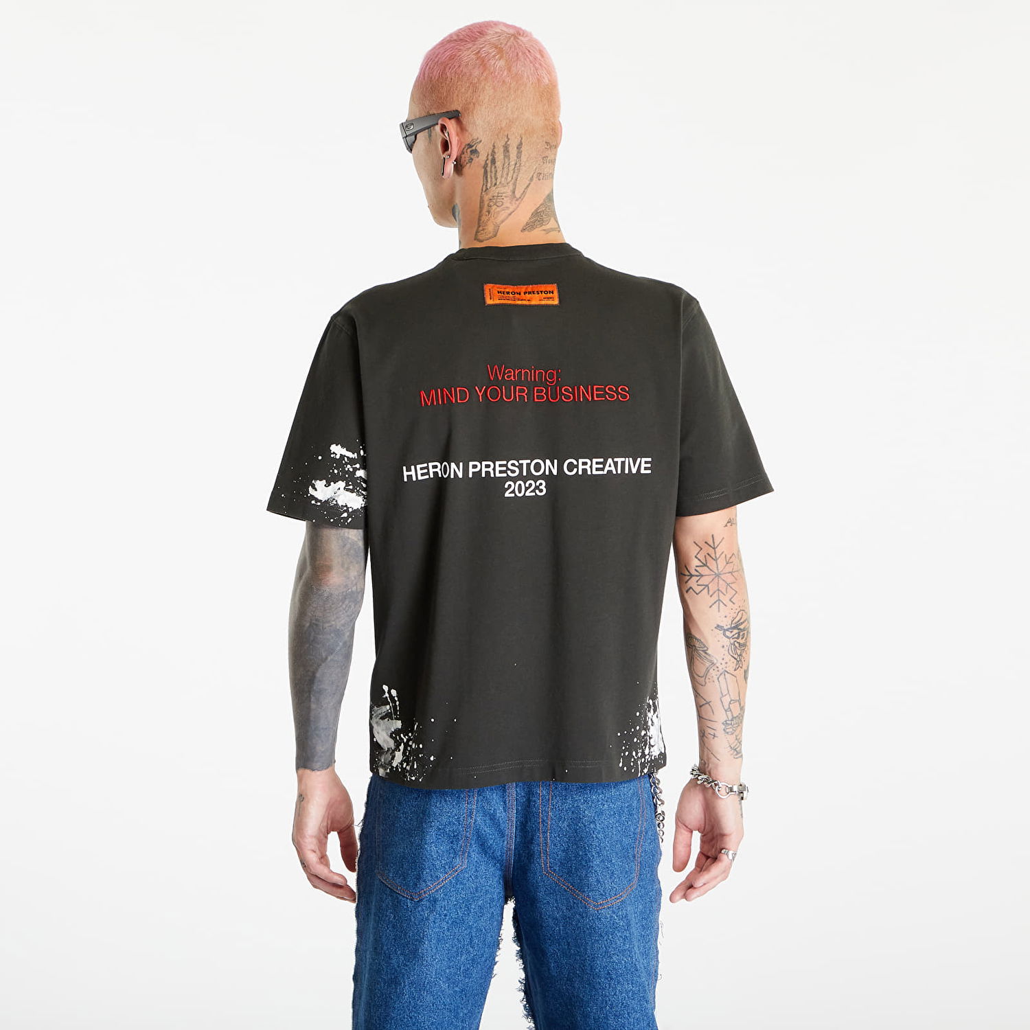 Tričko HERON PRESTON 'H.P.C. Security' T-Shirt Čierna | HMAA032F23JER0101001, 1