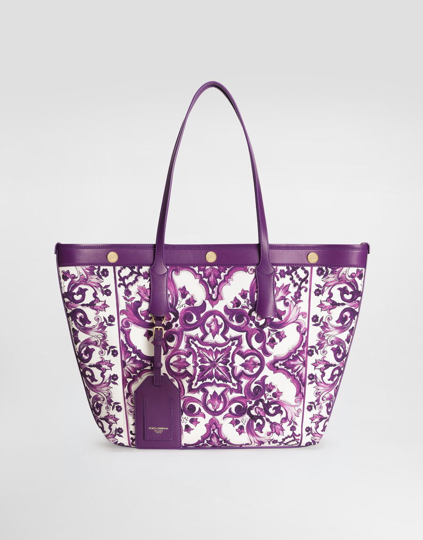 Tote bag Dolce & Gabbana Dolce & Gabbana Atene Majolica Print Shopping Tote Bag Fialová | BB7826AN220I23TN
