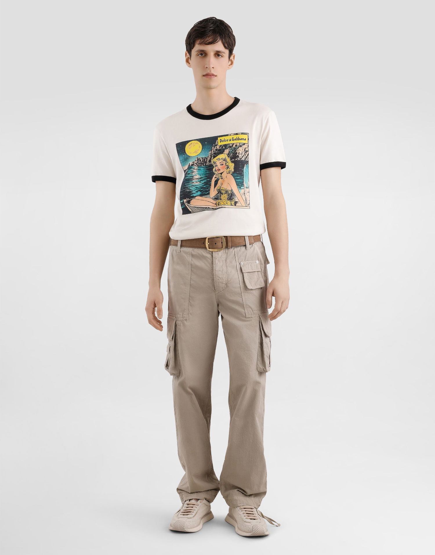Tričko Dolce & Gabbana Dolce & Gabbana Comic Print Cotton T-Shirt Béžová | G8PV1TG7PHFA4567, 1