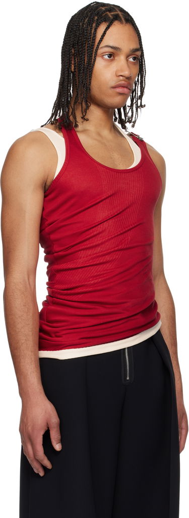Tielko Jean Paul Gaultier Jean Paul Gaultier Draped Double Tank Top Červená | 25/34-F-DB053-J092-3003, 4