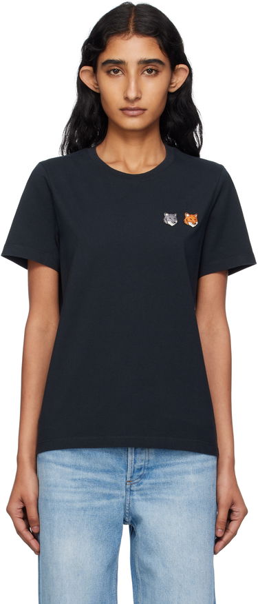 Tričko MAISON KITSUNÉ Maison Kitsuné Double Fox Head T-Shirt Čierna | OW011CFKJ0008, 0