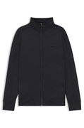 Regular-fit zip-up sweatshirt with quilted jacquard