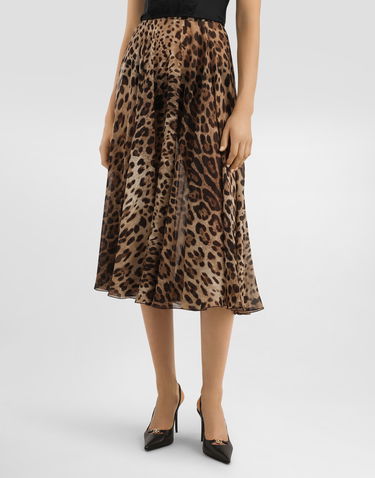 Sukňa Dolce & Gabbana Dolce & Gabbana Leopard-print Chiffon Circle Skirt 42 Rôznofarebný | F4CSOTIS1DYHY13M, 3