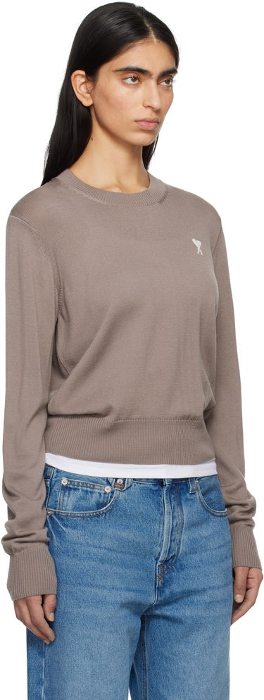Sveter AMI AMI Paris Ami de Coeur Crew Neck Wool Sweater Žltá | FKS121.KN0025, 4