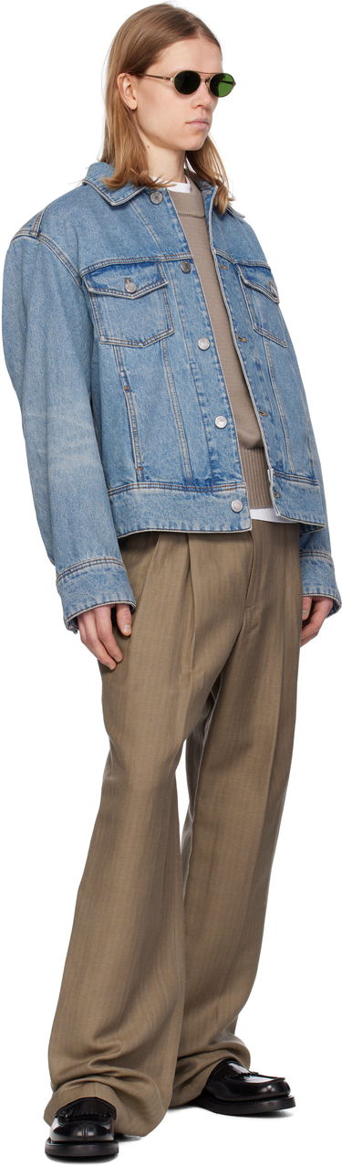 Bunda AMI AMI Paris Cotton Denim Trucker Jacket Modrá | HJK247.DE0046, 3