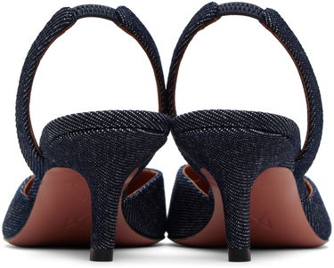 Tenisky a topánky Amina Muaddi Sling Heels with Crystal Buckle Modrá | CAMELIA SLING 60 SLANTED DENIM D, 1