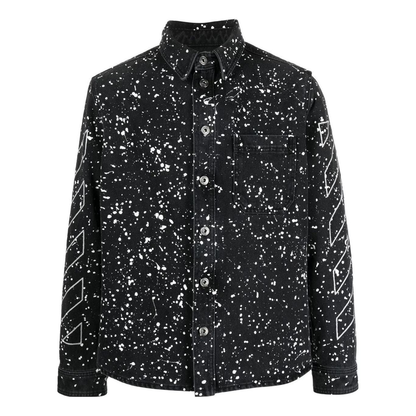 Košeľa Off-White Black Splatter Print Shirt Čierna | OMYD027F22DEN0011001, 0