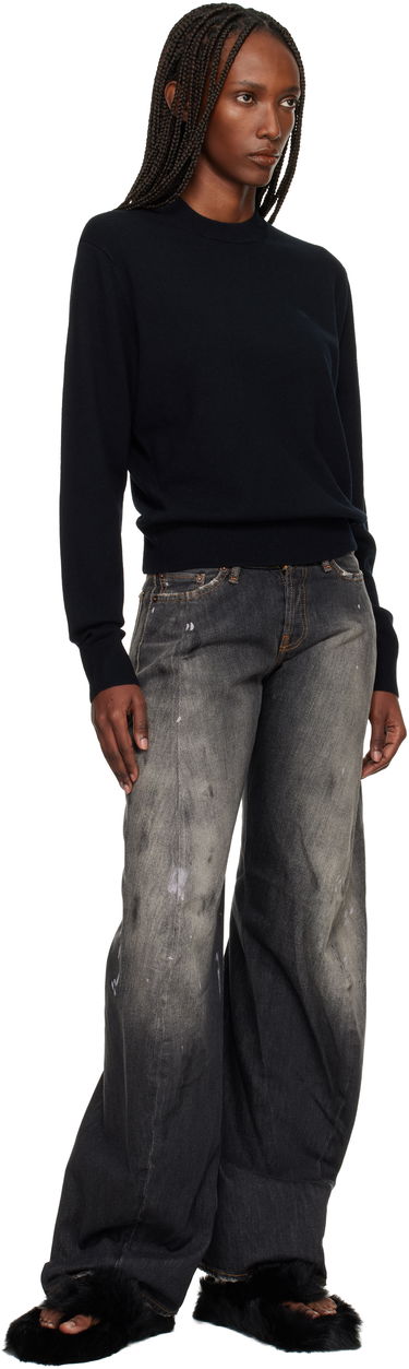 Sveter Acne Studios Acne Studios Face-Patch Crewneck Sweater Čierna | C60115-900101, 3