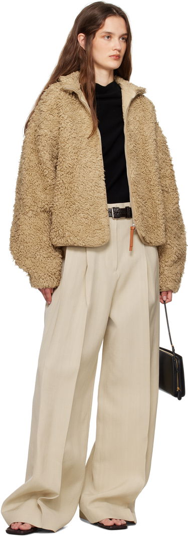 Nohavice Jil Sander Jil Sander Voluminous Pleated Trousers Béžová | J03KA0292_J65005, 3