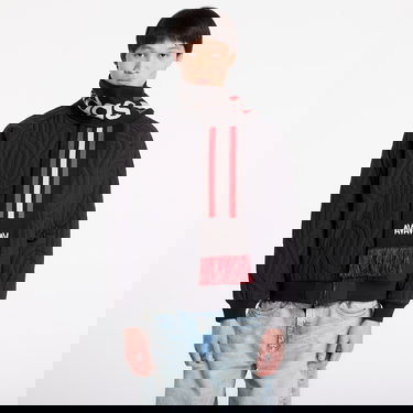 Šál adidas Originals adidas x AVAVAV Striped Knit Fan Scarf with Fringes Čierna | KC6669, 0