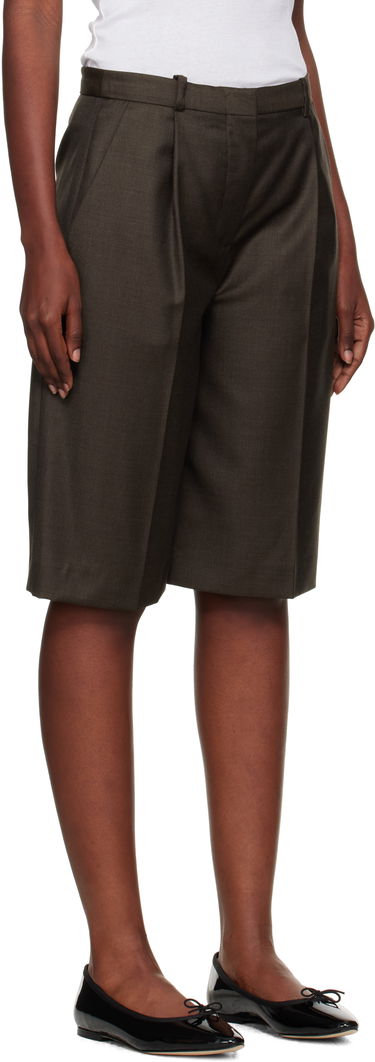 Šortky Loulou de Saison Loulou de Saison Adler Virgin Wool Bermuda Shorts Hnedá | ADLER, 1