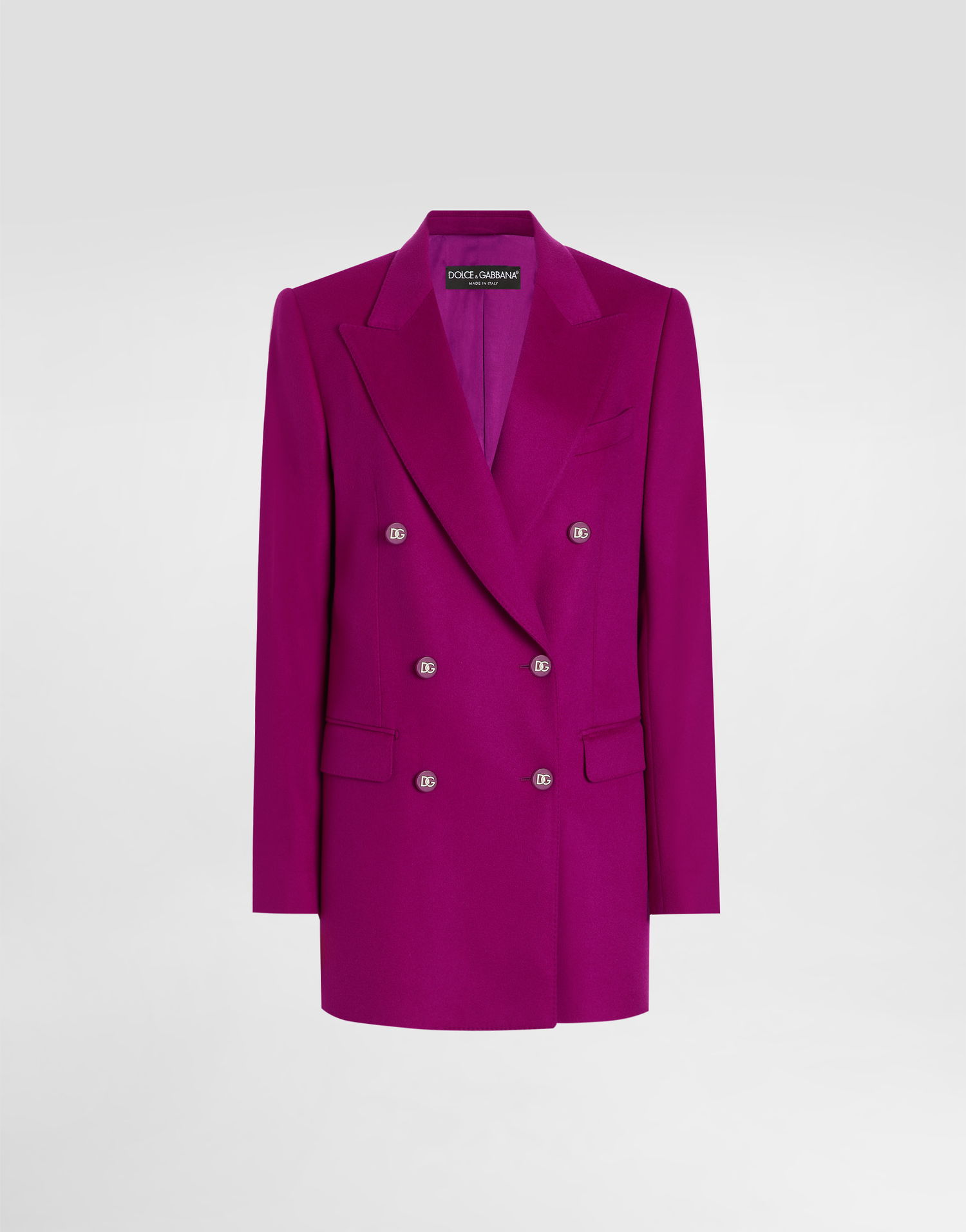 Bunda Dolce & Gabbana Dolce & Gabbana Oversize Double-breasted Cashmere Jacket Fialová | F29GUTFU2AXF0321, 0