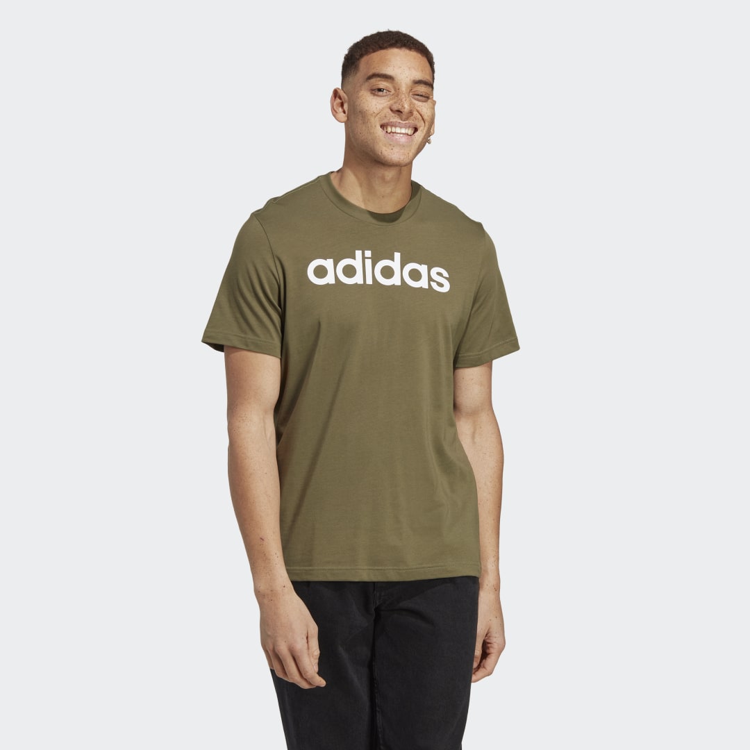 Tričko adidas Originals Essentials Single Jersey Linear Embroidered Logo Tee Zelené | IC9280, 0