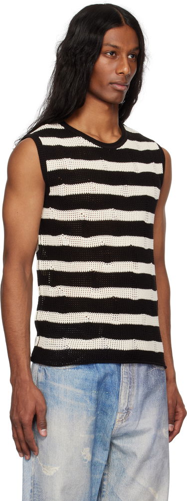 Tielko Andersson Bell Andersson Bell Net Damaged Sleeveless Tank Top Čierna | atb1328m, 4