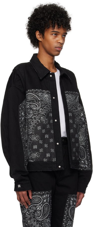 Bunda AMIRI AMIRI Bandana Jacquard Denim Jacket Čierna | AMDNBN1007, 1