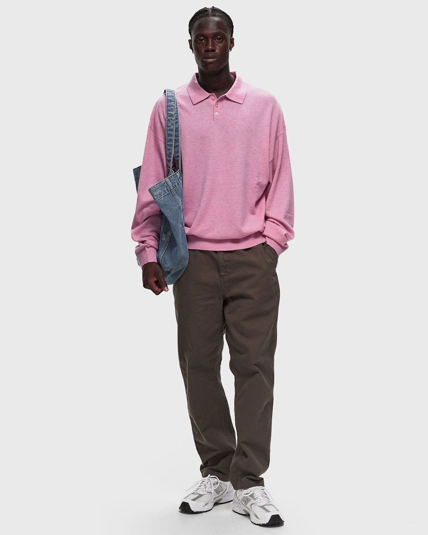 Polo tričko Patta Knitted Wool Longsleeve Polo Shirt Ružová | POC-AW24-7000-308-0001-148, 1