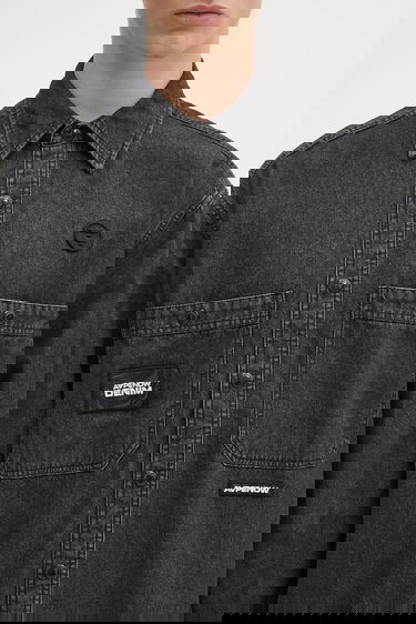 Košeľa AAPE by A Bathing Ape AAPE Now Long Relaxed Denim Shirt Čierna | AAPSTM8511XXO, 3