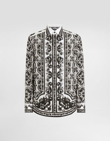 Košeľa Dolce & Gabbana Dolce & Gabbana Majolica Print Poplin Martini Shirt Rôznofarebný | G5MM4THH5EMIU3TN, 0