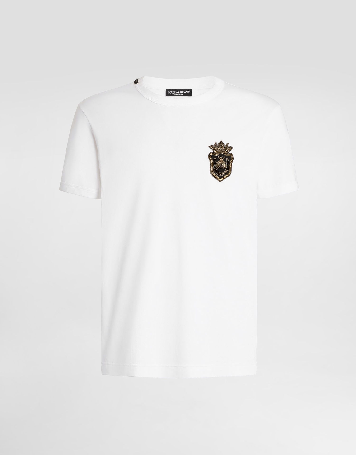 Tričko Dolce & Gabbana Cotton T-Shirt With Patch Biela | G8PV1ZG7O4CW0800, 0