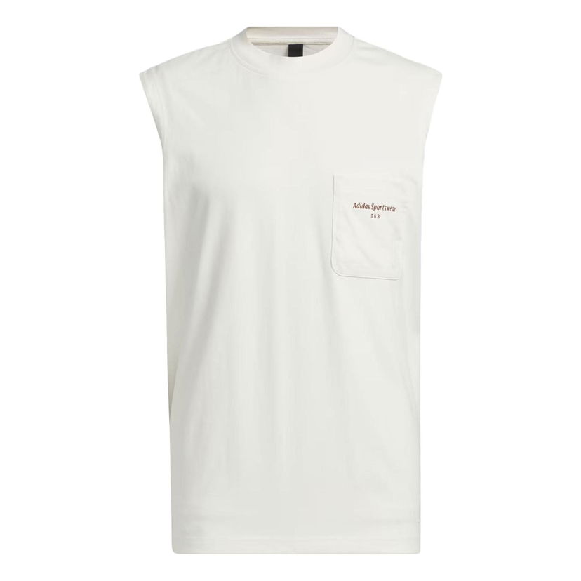 Tielko adidas Originals Sportswear Pocket Tank Top Biela | IS4963