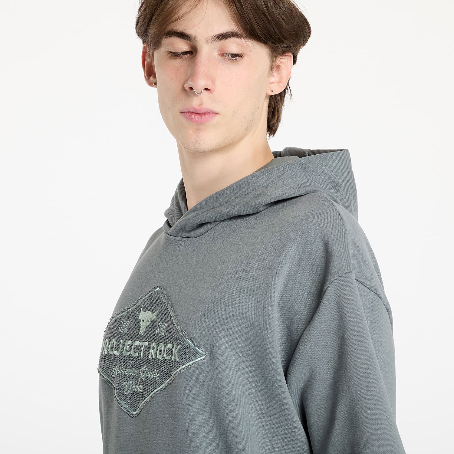 Mikina Under Armour Project Rock Heavyweight Short Sleeve Hooded Tools T-Shirt Clay Green/ Clay Green Zelené | 1386900-709, 1