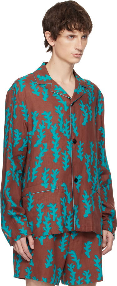 Pyžamo ZEGNA Linen Pajama Shirt with Coral Pattern Rôznofarebný | NPC50 009 619, 1