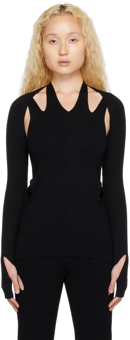 Tielko Dion Lee Cutout Long Sleeve Top Čierna | C7146F22, 0