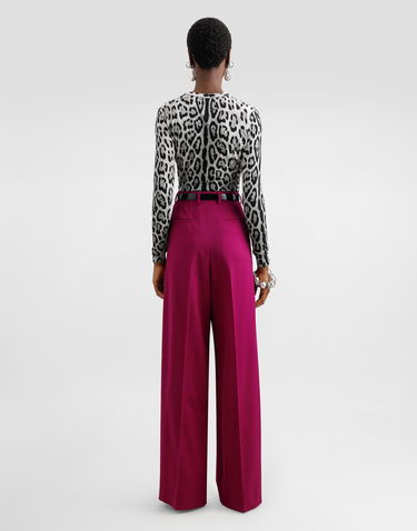 Nohavice Dolce & Gabbana Dolce & Gabbana Woolen Palazzo Pants Fialová | FTC3MTFUBFLF0321, 2