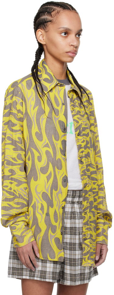Košeľa ERL ERL Flame Print Relaxed Shirt Žltá | ERL08B004, 1