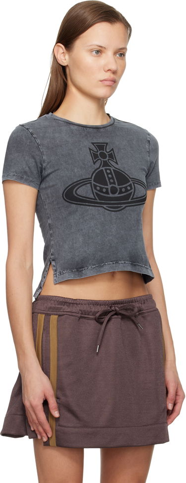 Crop Top Vivienne Westwood Paris Orb Mini Peru T-shirt Hnedá | 1G010015-J009R-, 4