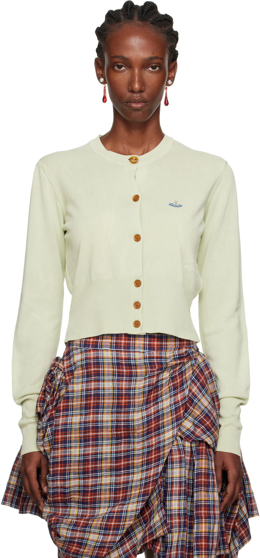 Sveter Vivienne Westwood Vivienne Westwood Bea Cropped Cardigan Zelené | 1803002U-Y003K-