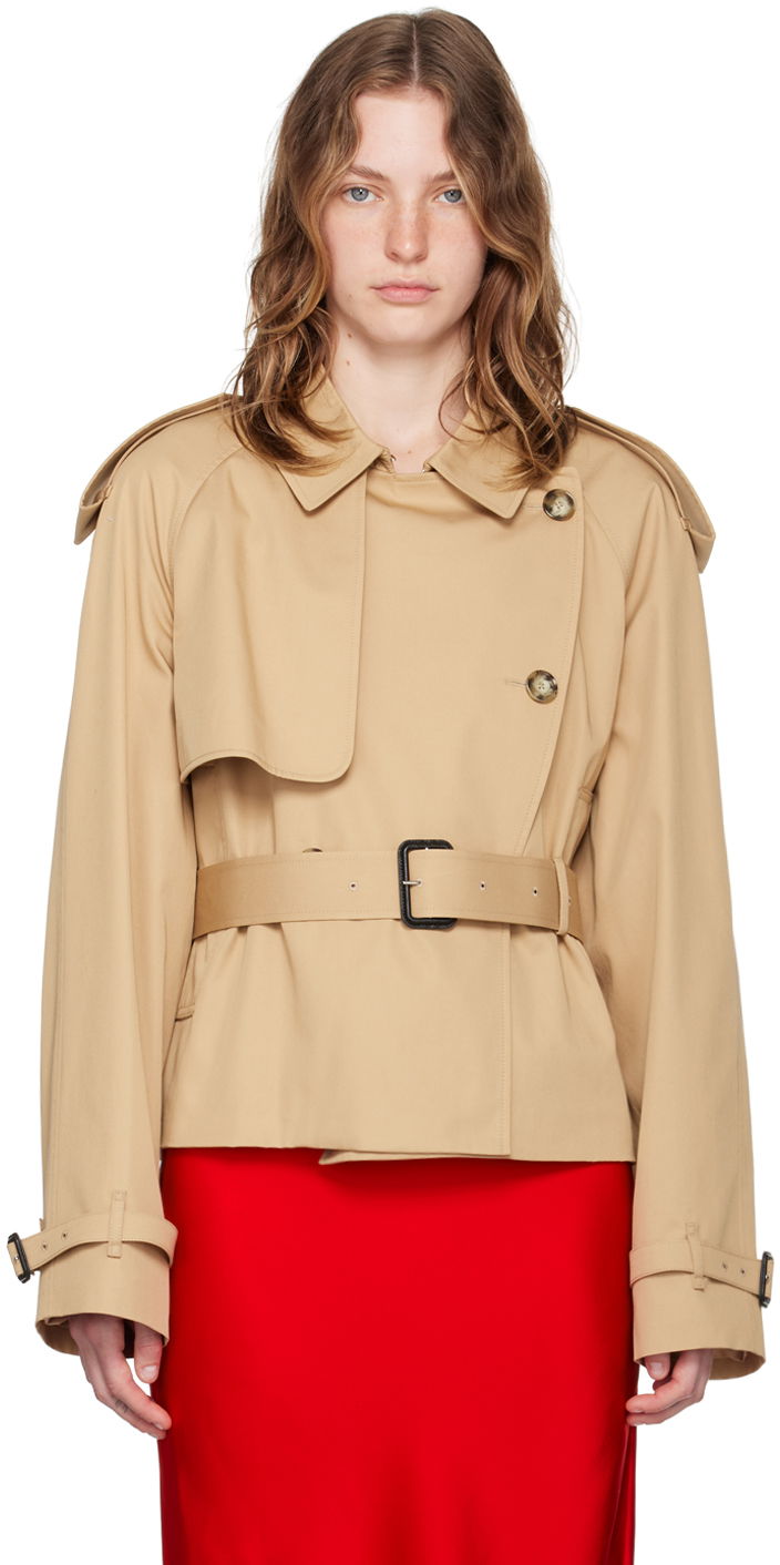 Trenčkot Stella McCartney Stella McCartney Cropped Trench Coat Béžová | 6700393CU403, 0
