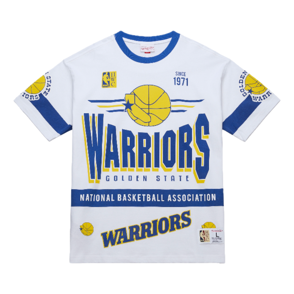 Tričko Mitchell & Ness Mitchell & Ness Golden State Warriors NBA Origins Premium Vintage T-Shirt Biela | FC9265-GSWWHIT, 0
