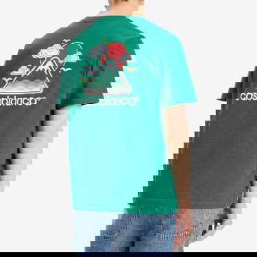 Tričko Casablanca Casablanca Montagne Ondulée Screen Printed T-Shirt, Size Large Zelené | MPF25-JTS-001-06, 3