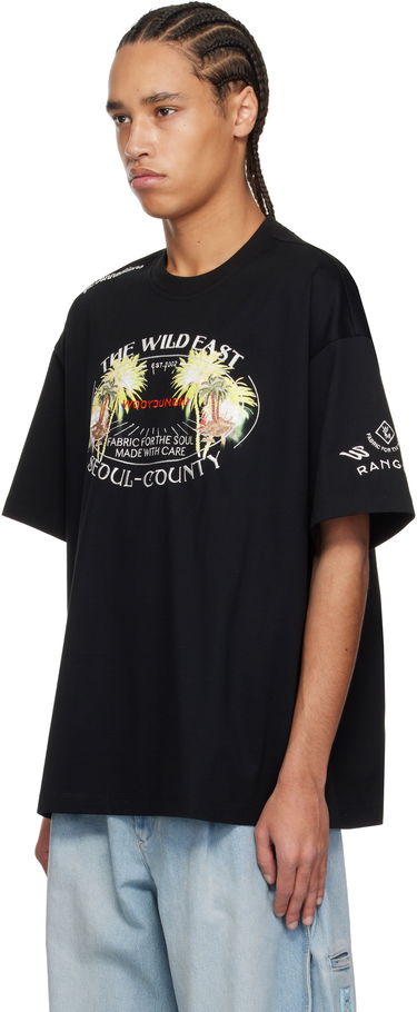 Tričko WOOYOUNGMI WOOYOUNGMI Palm Tree Graphic T-Shirt Čierna | W251TS19, 3
