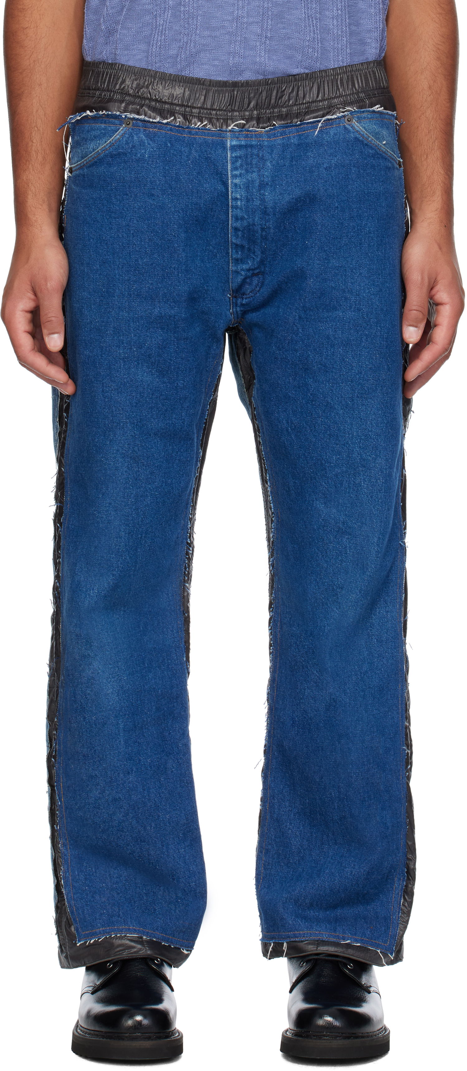 Džínsy Needles Indigo & Black Covered Jeans Modrá | PU338, 0