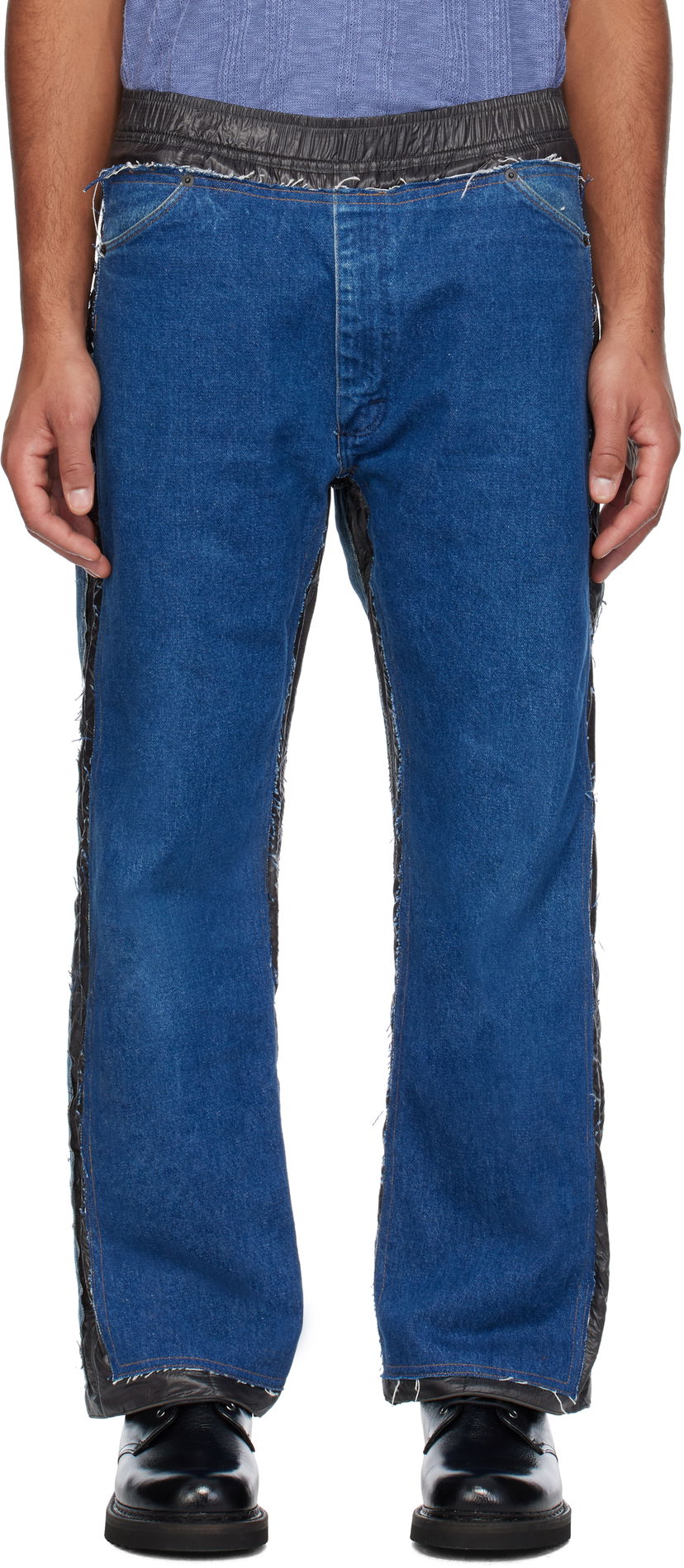 Džínsy Needles Indigo & Black Covered Jeans Modrá | PU338