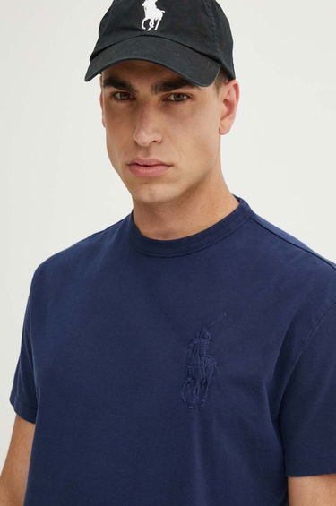 Tričko Polo by Ralph Lauren Navy Blue T-Shirt with Embroidered Logo Modrá | 710936509, 3