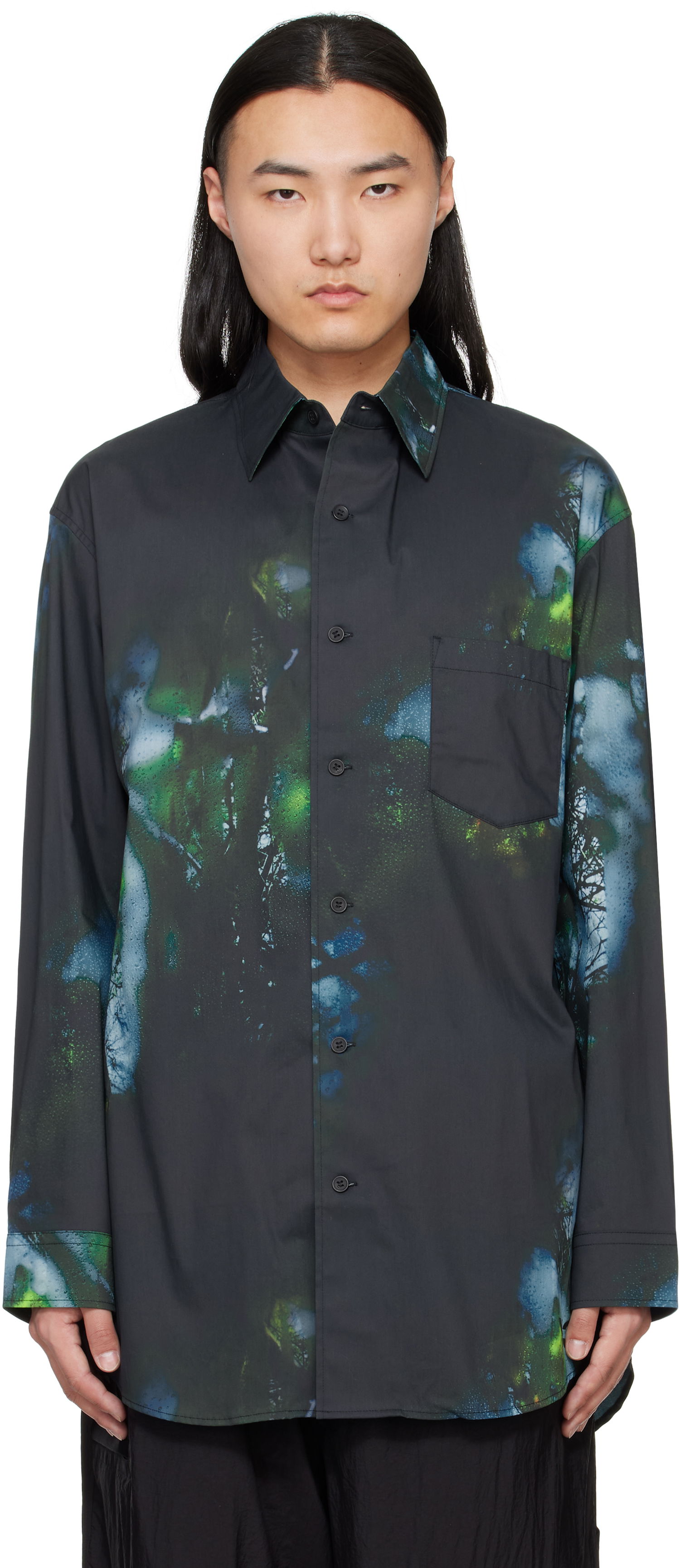 Košeľa Y-3 Y-3 Allover Print Shirt Čierna | JL8299, 0