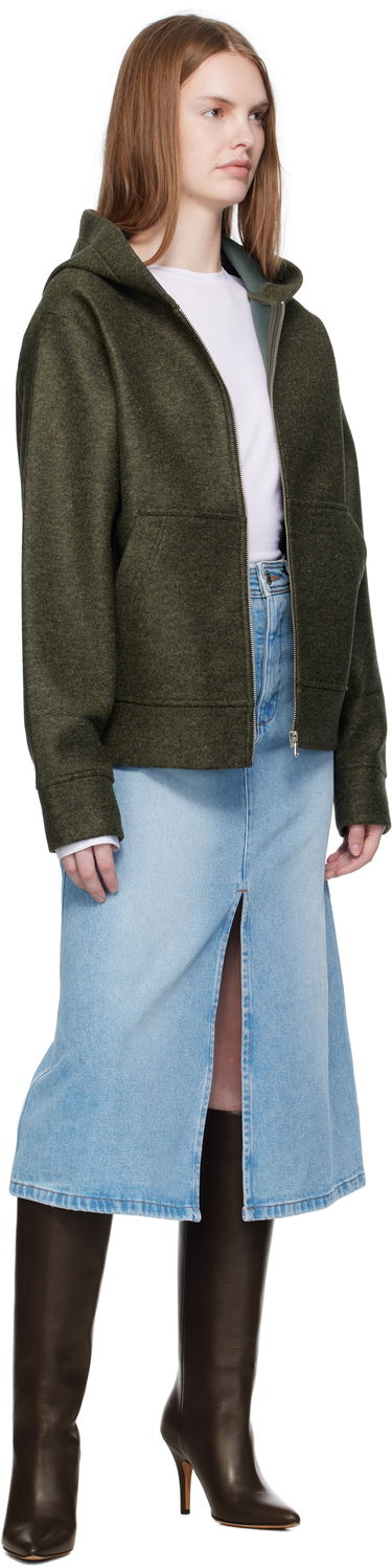 Mikina A.P.C. A.P.C. Alvin Wool Zip-Up Hoodie Zelené | PSAFU-M27993, 3