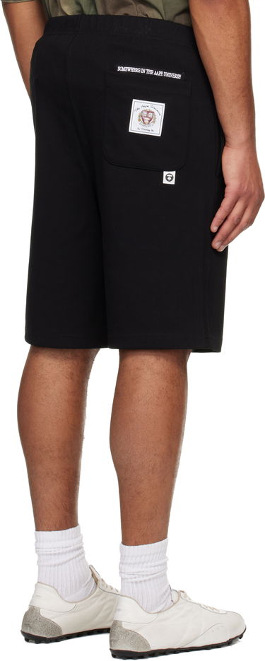 Šortky AAPE by A Bathing Ape 'AAPEUNVS' Moonface Logo Sweat Shorts Čierna | AAPSPMB699XXNBKX, 2