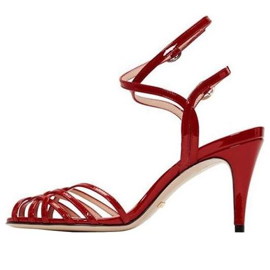 Tenisky a topánky Gucci Gucci Draconia Patent Strappy Sandals Červená | 538189-BNC00-6433