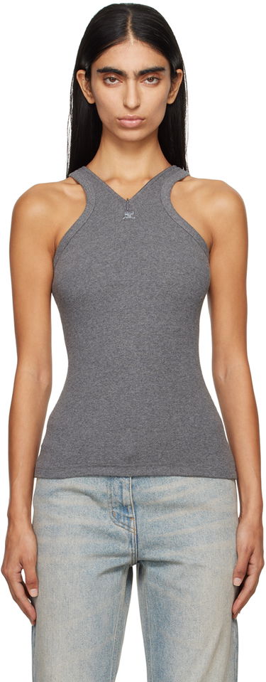 Tielko Courrèges Criss Cross 90s Style Tank Top Šedá | 324JDE079JS0165, 0