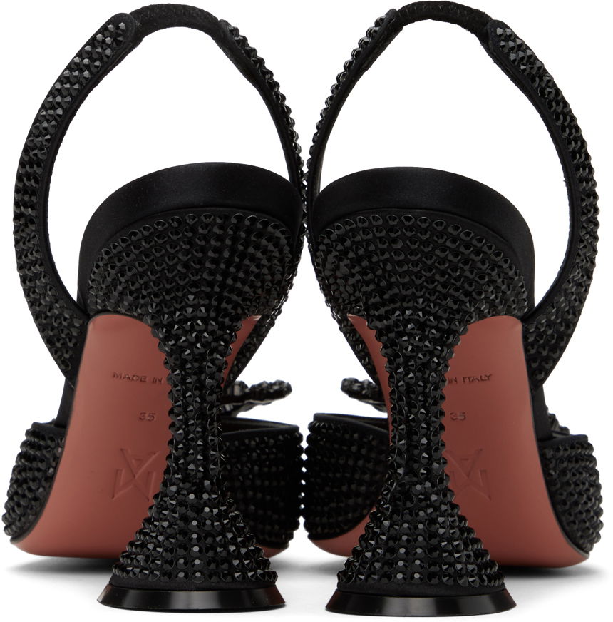 Tenisky a topánky Amina Muaddi Amina Muaddi Rosie Crystal Slingback Heels Čierna | ROSIE CRYSTAL SLING CL SATIN, 1