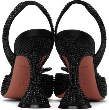 Tenisky a topánky Amina Muaddi Amina Muaddi Rosie Crystal Slingback Heels Čierna | ROSIE CRYSTAL SLING CL SATIN, 1